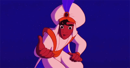 fénylő csillagot tart Aladdin