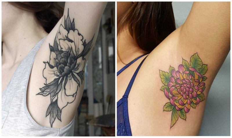 Armpit tattoo split template