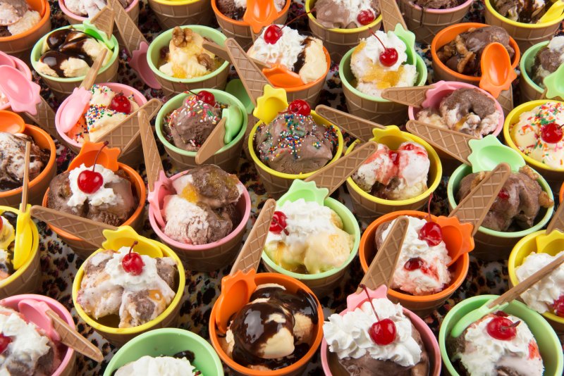 Ice cream sundae collage