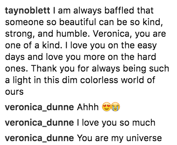 veronica dunne instagram comments