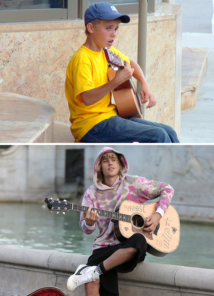 justin bieber singing then and now