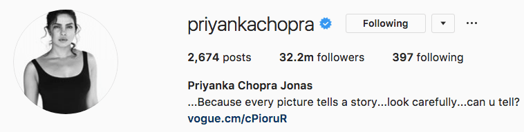 Priyanka Chopra changes Instagram name