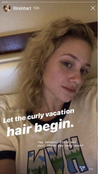 Lili Reinhart curly hair selfie