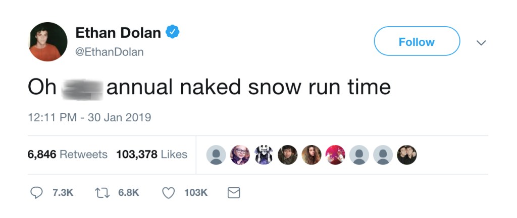 Ethan Dolan Tweet