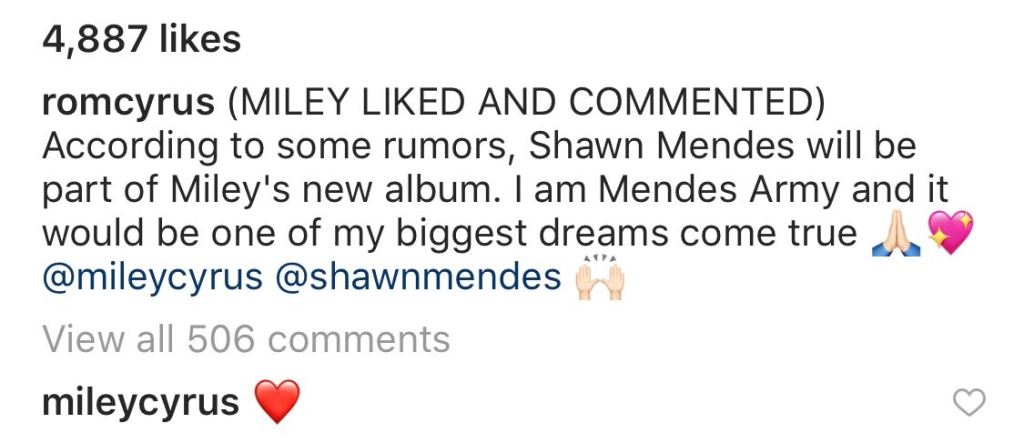 Miley Cyrus Shawn Mendes Collab