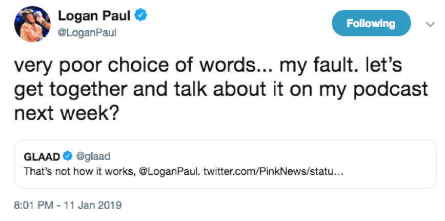 Logan Paul Tweet