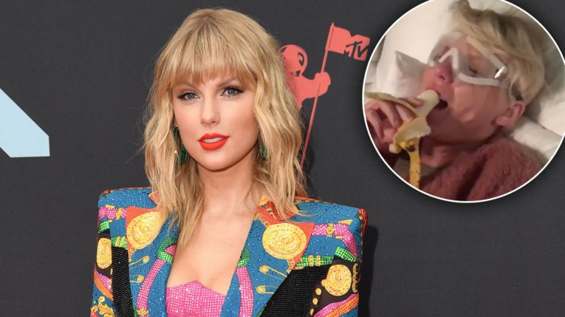 Taylor Swift Freaking Out Over Banana After Surgery