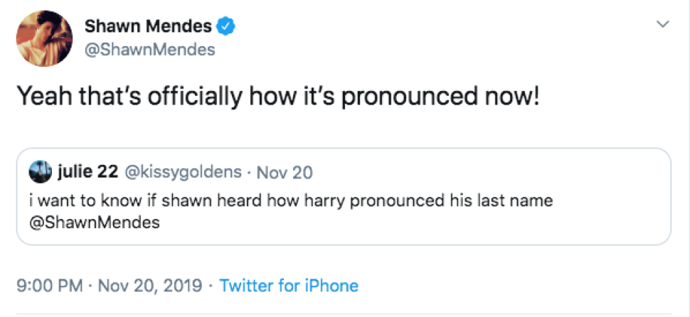 Shawn Mendes Reacts to Harry Styles Saying His Name Wrong