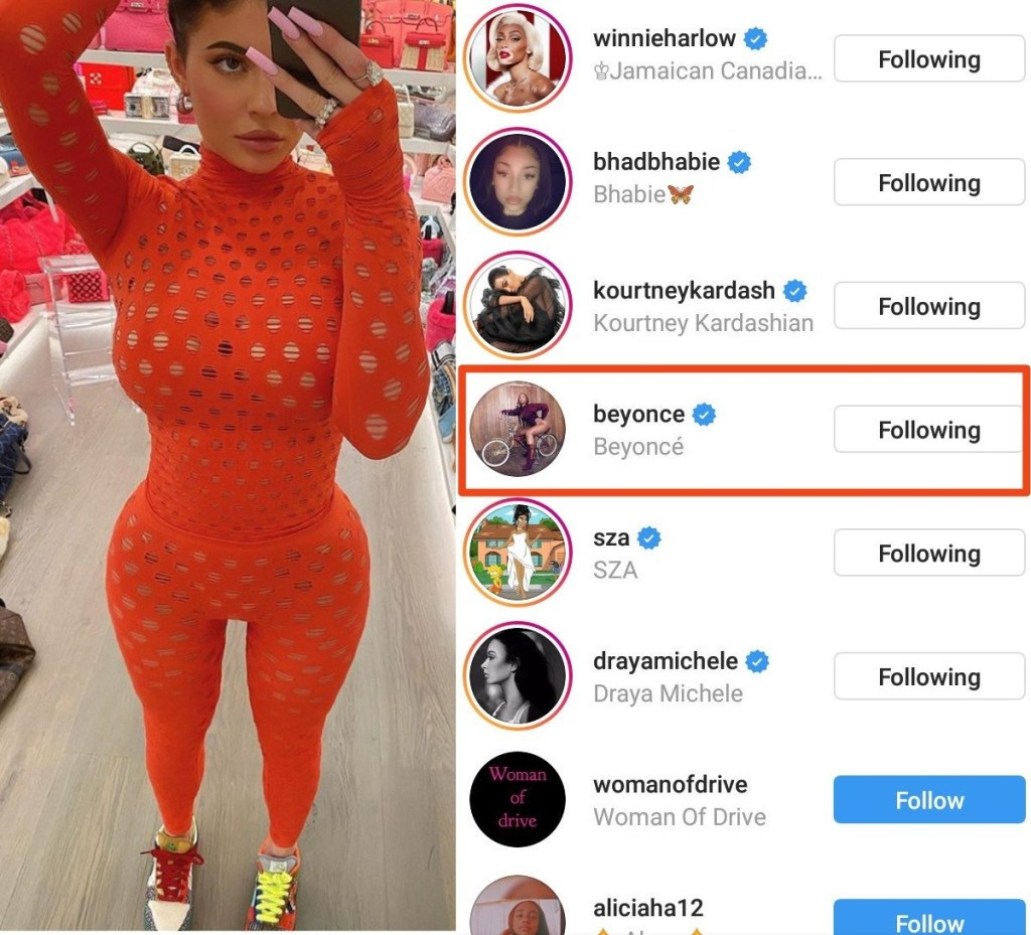 Beyonce Seemingly Caught Creeping On Kylie Jenner’s Instagram As She Likes And Unlikes Selfie