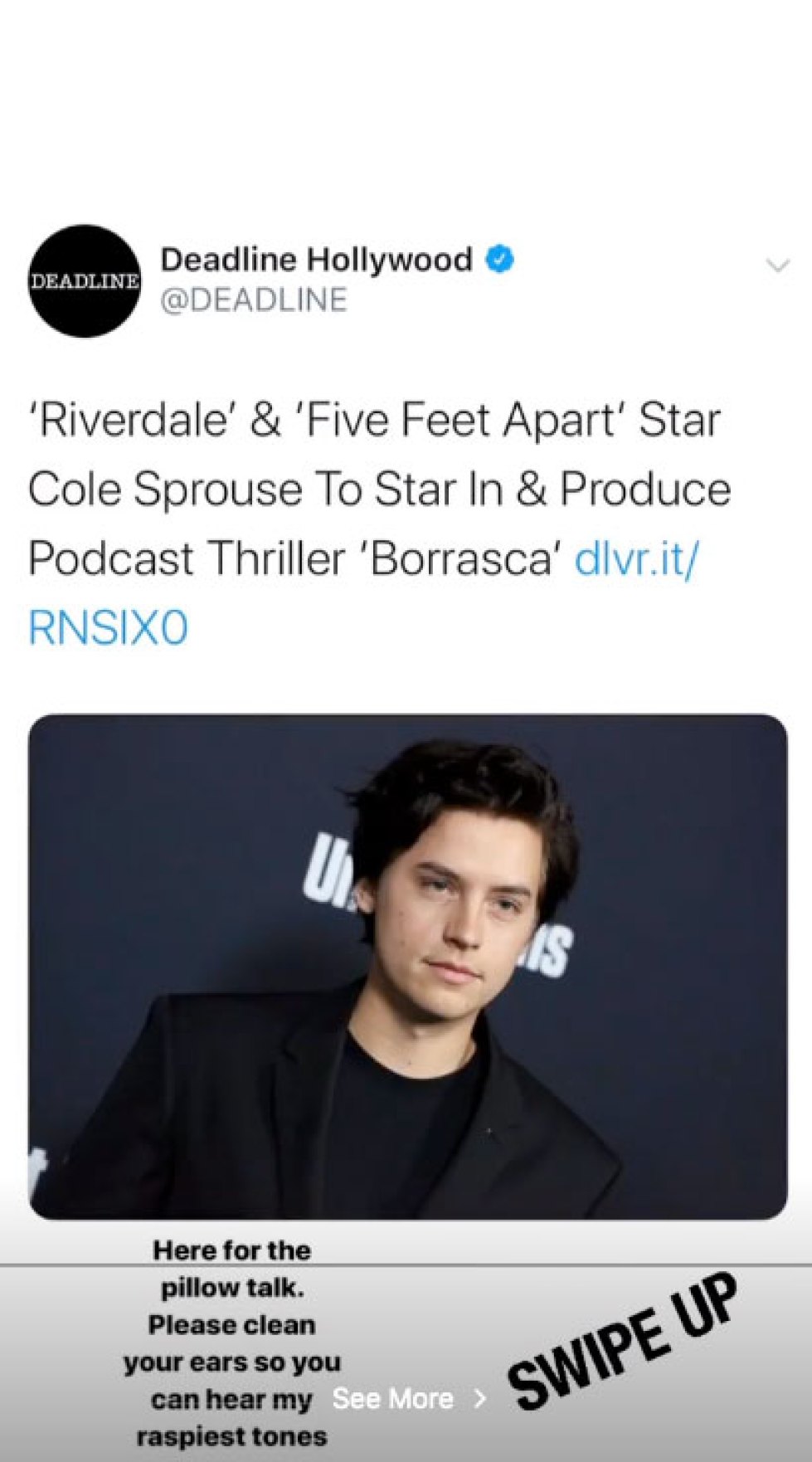 Cole Sprouse Is Starring In And Producing A New Podcast Thriller Called ‘Borrasca,' And We've Got All The Deets