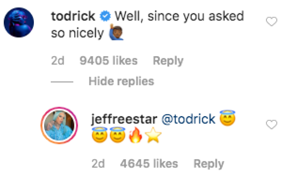 Newly Single Jeffree Star And Todrick Hall Have A Flirty Exchange On Instagram