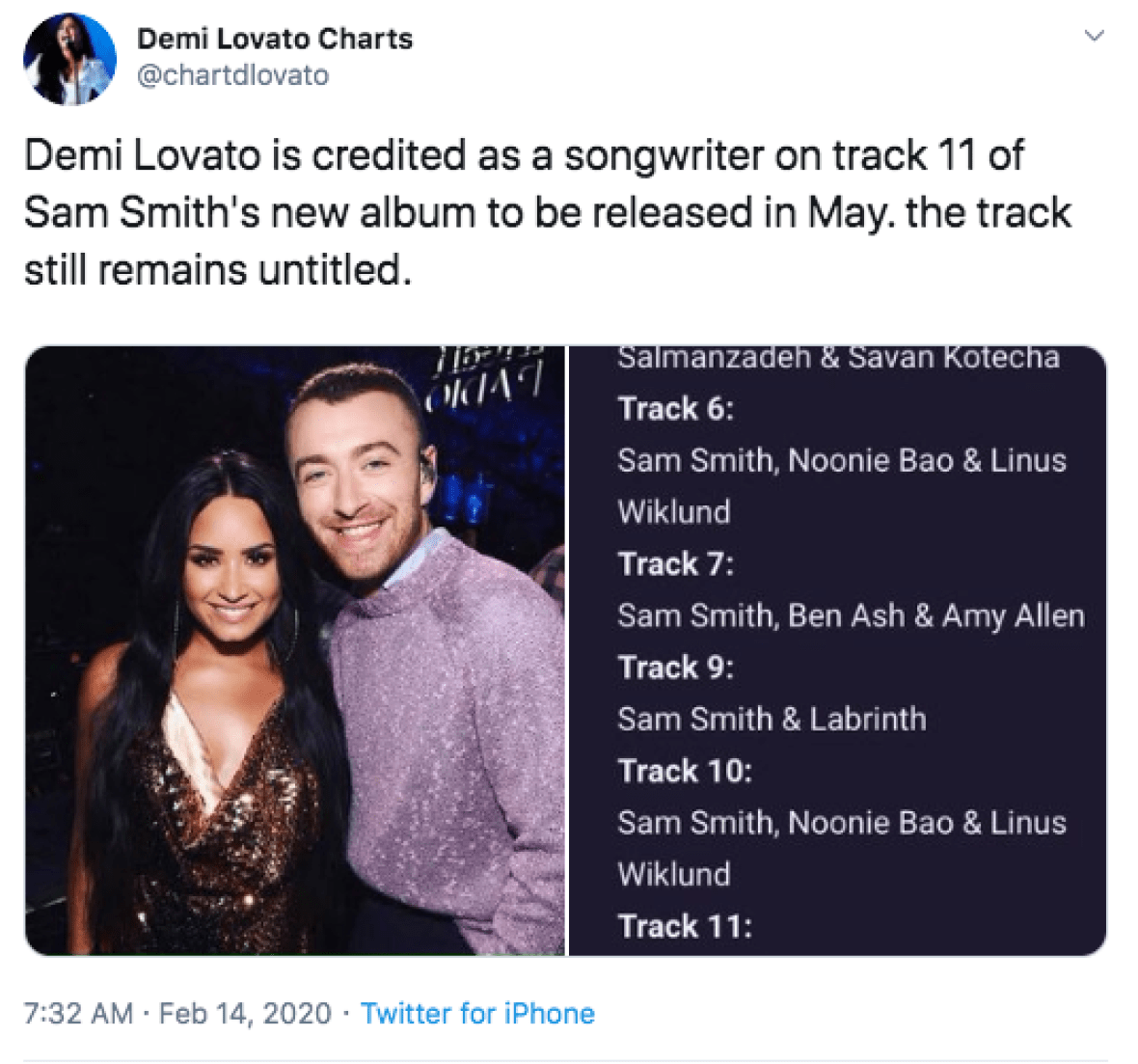Are Sam Smith And Demi Lovato Collaborating? See The Major Clue