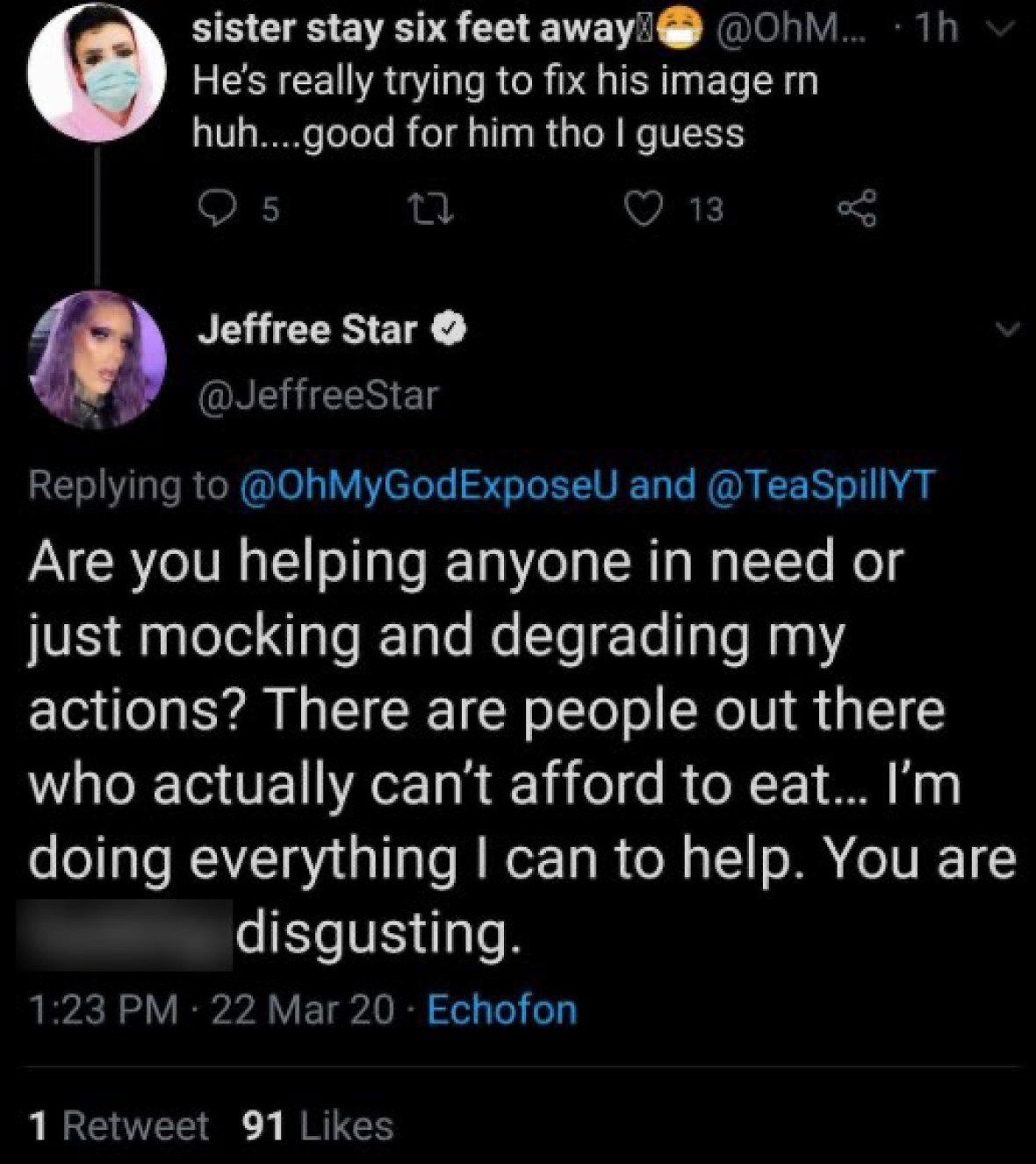 Jeffree Star Lashes Out At A 15-Year-Old Beauty Vlogger, Calls Him ‘Disgusting’