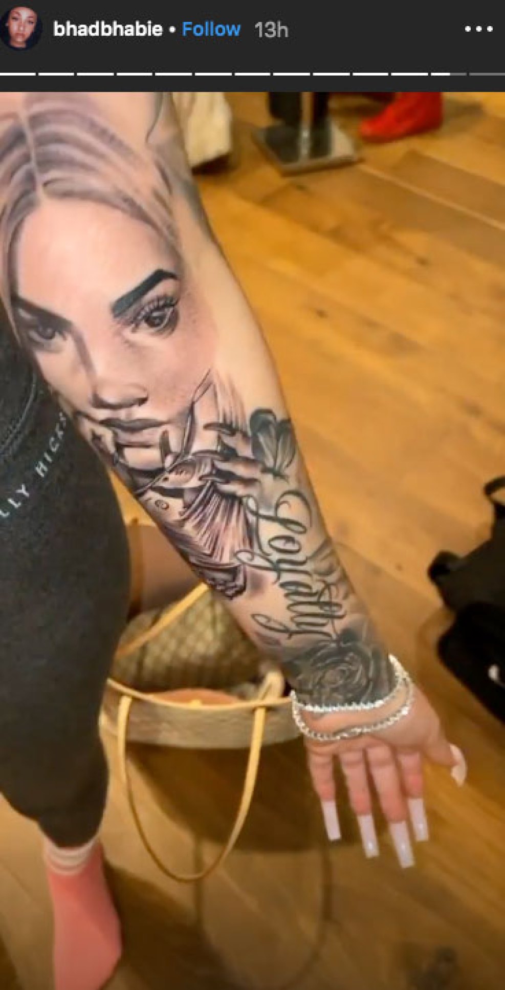 Danielle 'Bhad Bhabie' Bregoli Gets A Giant Tattoo Of Her Own Face On Her Leg