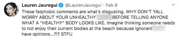 Lauren Jauregui Lizzo Fat Tweets