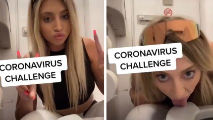 tiktok star Ava Louise licks toilet amid coronavirus