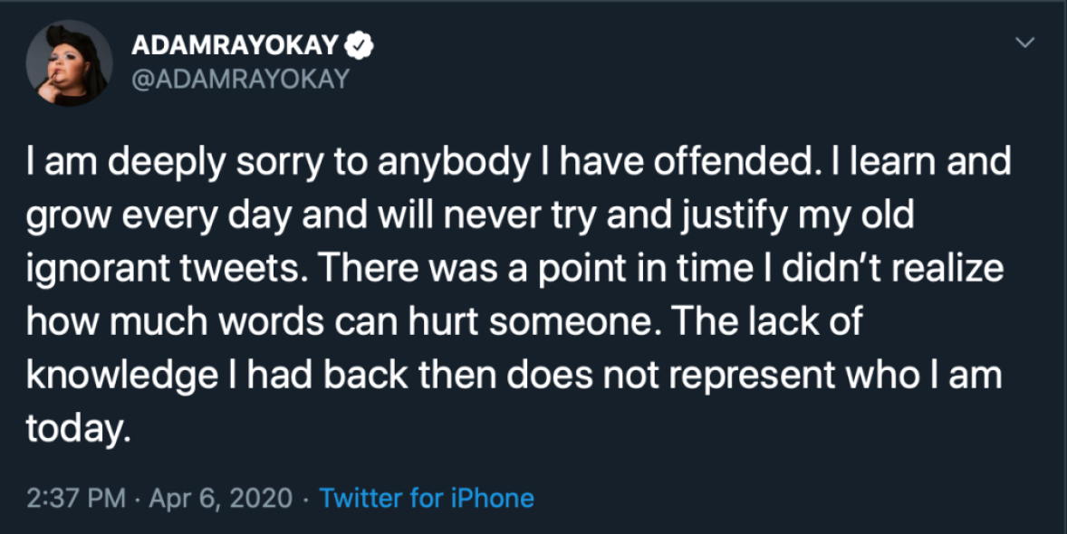 TikTok Star Adam Ray Okay AKA Rosa Apologizes For Past Racist Tweets