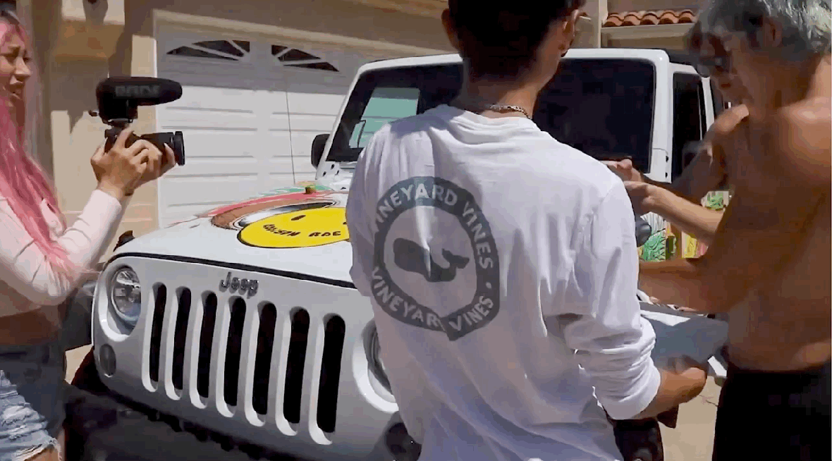 Addison Rae Breaks Down In Tears After YouTuber ZHC Gifts Her A Brand New Jeep
