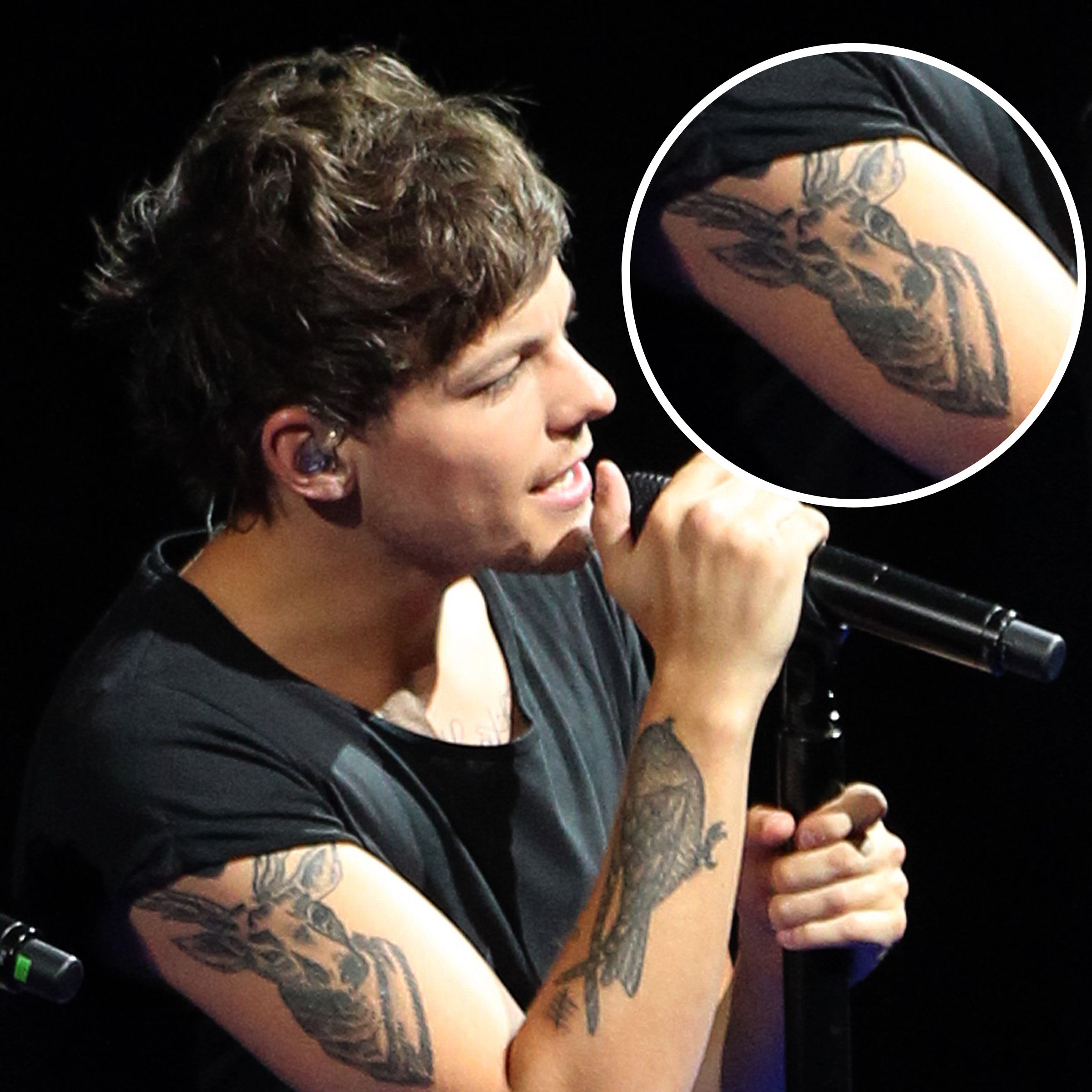 Louis's 28 Tattoo which his got December 2013 💚💙💚💙 Happy  Larryversary!!! #larrystylinson #onedirection #harrystyles #louistomlinson…