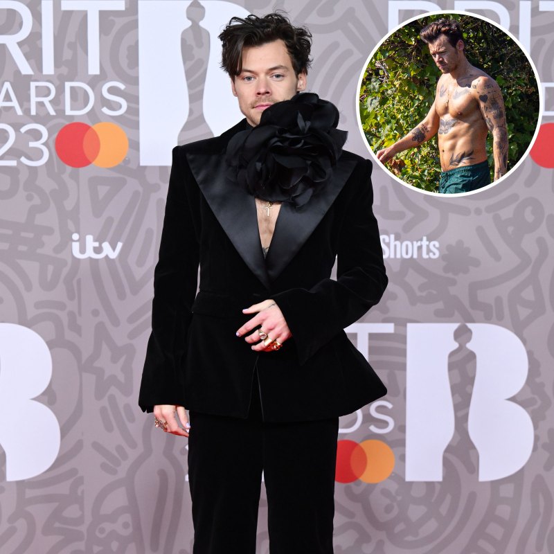 Harry Styles Shows Off His Abs in Shirtless Photos While Out in the U.K.
